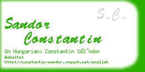 sandor constantin business card